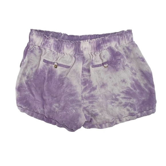 Charlotte Russe Purple Linen Tie Dye Paper Bag Shorts Size Large Women’s - Picture 3 of 5